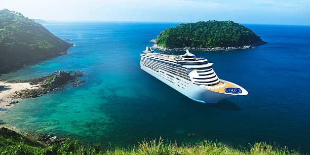 Cruise ship staff providing service